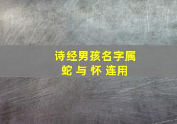 诗经男孩名字属蛇 与 怀 连用